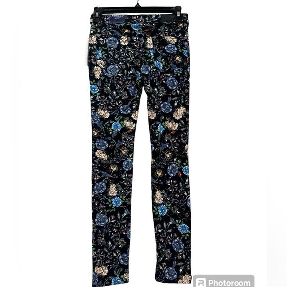 VIGOSS Stretch Floral Straight‎ Leg Skinny Jeans GIRLS Size 10 - Picture 2 of 13
